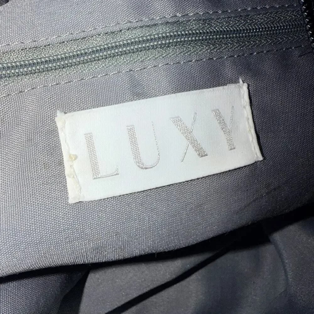 Luxy Black Leather Tote Bag Contrast Stitch Shoulder Handbag
